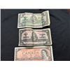 Image 2 : CANADA BILLS, 1954 $2, 1954 $1, 6-1967 $1, 1937 $10, 1937 $1,  VINTAGE FRANCE AND BELGIUM BANKNOTES