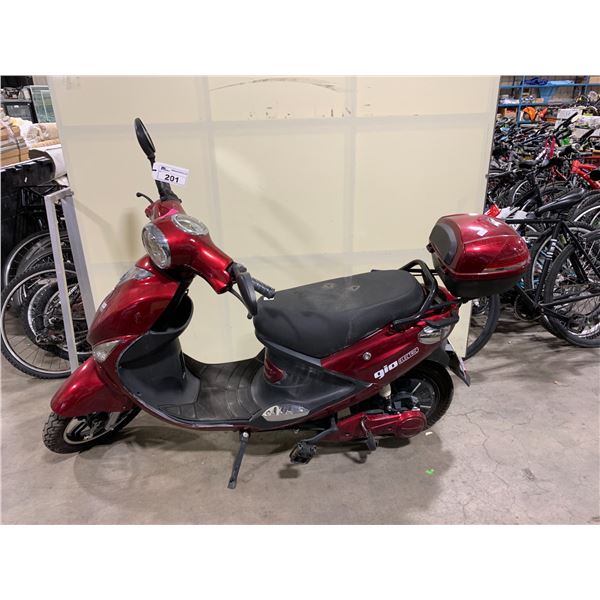 GIO ELECTRIC RED VIN-192822001128785 FULL SUSPENSION ELECTRIC SCOOTER