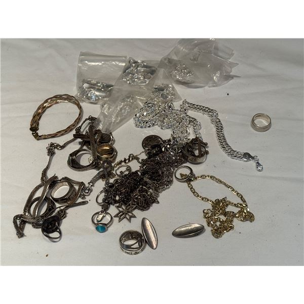 BAG OF SILVER JEWELRY