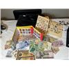 Image 1 : WORLD BANKNOTES, STAMPS AND ST. LAURENT BLACK BAG