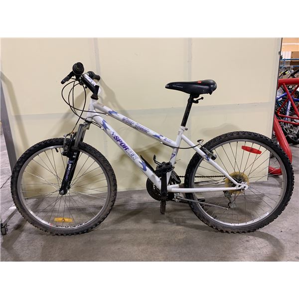 SPORTEK STAR DANCER WHITE 18 SPEED FRONT SUSPENSION MOUNTAIN BIKE