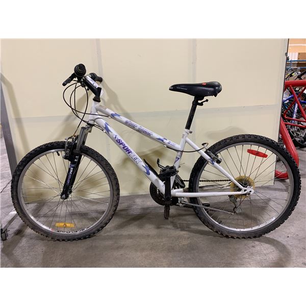 SPORTEK STAR DANCER WHITE 18 SPEED FRONT SUSPENSION MOUNTAIN BIKE