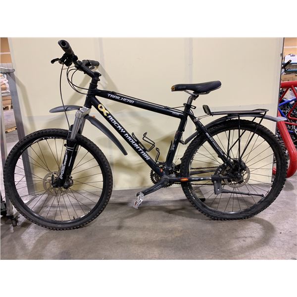 ROCKY MOUNTAIN TRAIL HEAD BLACK 27 SPEED FRONT SUSPENSION MOUNTAIN BIKE WITH FULL DISK BRAKES