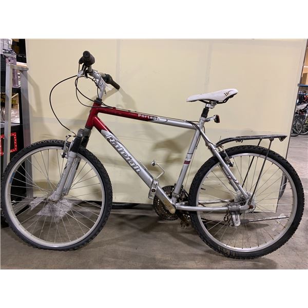 RALEIGH PORTAGE GREY & RED 18 SPEED FRONT SUSPENSION HYBRID BIKE