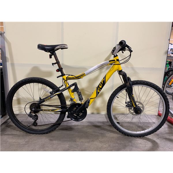 CCM STATIC YELLOW 18 SPEED FULL SUSPENSION MOUNTAIN BIKE WITH FRONT DISK BRAKE