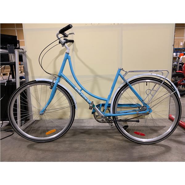 2 BIKES: EVERYDAY BLUE SINGLE SPEED CRUISER BIKE *NO SEAT*, & NEXT BLACK 21 SPEED FULL SUSPENSION