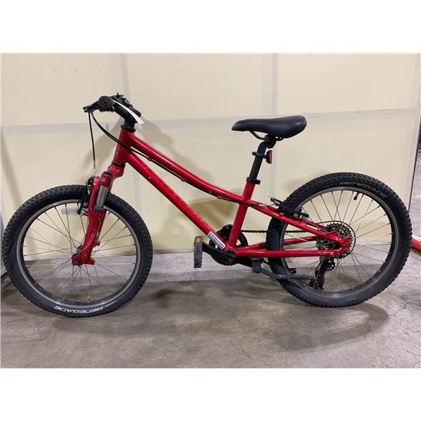 2 BIKES: SPECIALIZED RED 7 SPEED FRONT SUSPENSION CHILDREN'S BIKES, RAZOR DS 16 SINGLE SPEED FULL