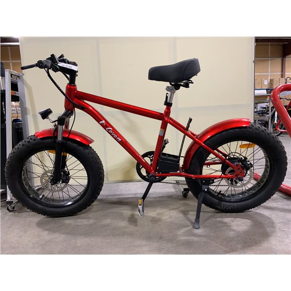 DAYMAK COYOTE RED 6 SPEED FRONT SUSPENSION ELECTRIC BIKE *NO KEYS, NO BATTERY*