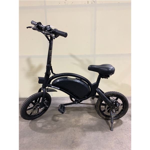 JETSON BLACK SINGLE SPEED ELECTRIC ASSISTED MINI BIKE WITH FULL DISC BRAKES *NO KEYS, NO CHARGER*