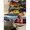 Image 1 : RAMSET ACTUATED GAS NAIL GUN, ELECTRIC HYPER TOUGH GRINDER, BLACK + DECKER CORDED LEAF BLOWER,