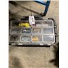 Image 1 : HUSKY HARD TRAVEL ORGANIZER BIN WITH ASSORTED SCREWS AND ATTACHMENTS, AVON HARDWARE BOX OF 3/8