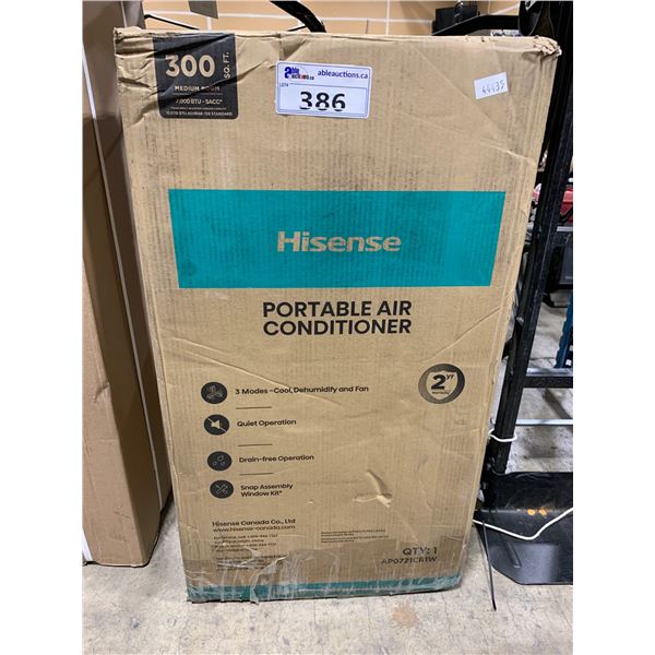 HISENSE PORTABLE AIR CONDITIONER 7,000 BTU, 3 MODES- COOL, DEHUMIDIFY AND FAN, QUIET OPERATION,