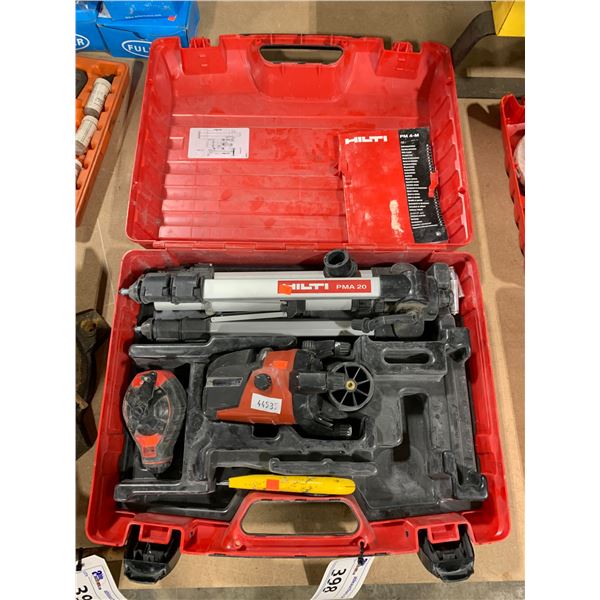 HILTI PMA 20 LASER LEVEL WITH HAND TOOLS IN HARD TRAVEL CASE