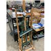 Image 1 : 2 WOOD EASELS & ASSORTED PAINT BRUSHES