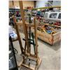 Image 3 : 2 WOOD EASELS & ASSORTED PAINT BRUSHES