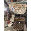 Image 1 : 2 LOUIS VUITTON PURSES, 2 LOUIS VUITTON WALLETS & GUCCI BAG *AUTHENTICITY UNKNOWN*