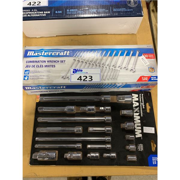 MASTERCRAFT COMBINATION WRENCH SET 30 PCS & MAXIMUM SOCKET ACCESSORY SET 20 PCS