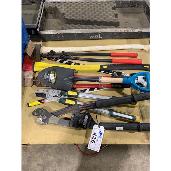 ASSORTED LARGE HAND TOOLS