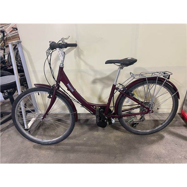 BREEZE PURPLE 8 SPEED ELECTRIC ASSISTED CRUISER STYLE BIKE *NO KEYS, NO CHARGER*