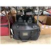 Image 1 : PAIR OF SOUNDSTAGE SPEAKERS & A BLACK DUFFEL BAG WITH CONTENTS