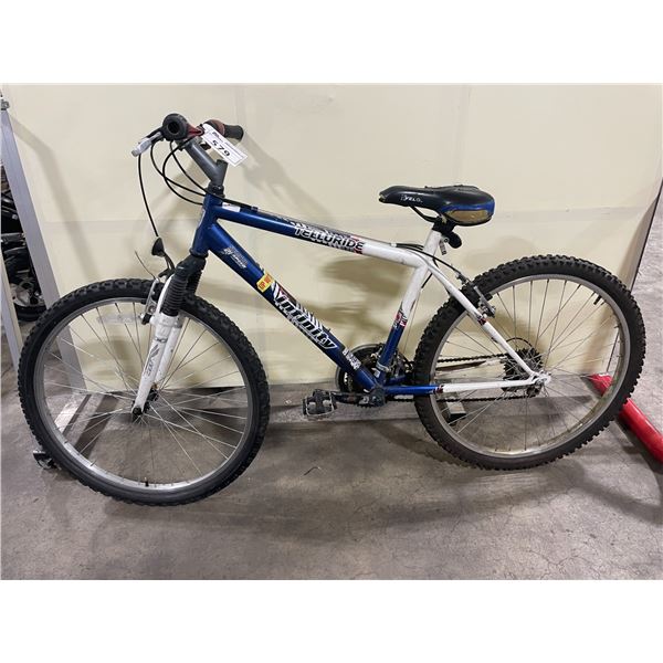 INFINITY TELLURIDE BLUE / WHITE 21 SPEED FRONT SUSPENSION MOUNTAIN BIKE