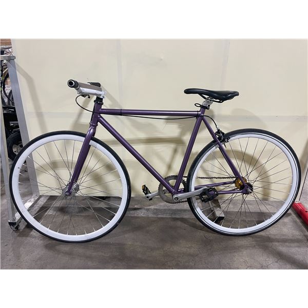 PURPLE NO NAME SINGLE SPEED FIXED GEAR ROAD BIKE