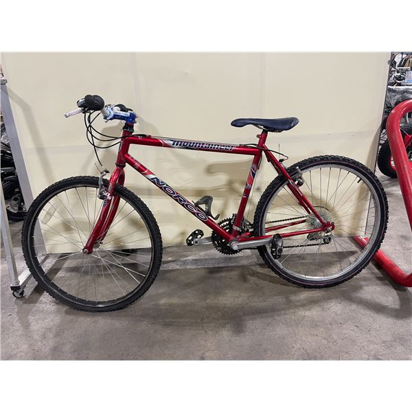 NORCO MOUNTAINEER RED 21 SPEED MOUNTAIN BIKE *REAR TIRE BENT*