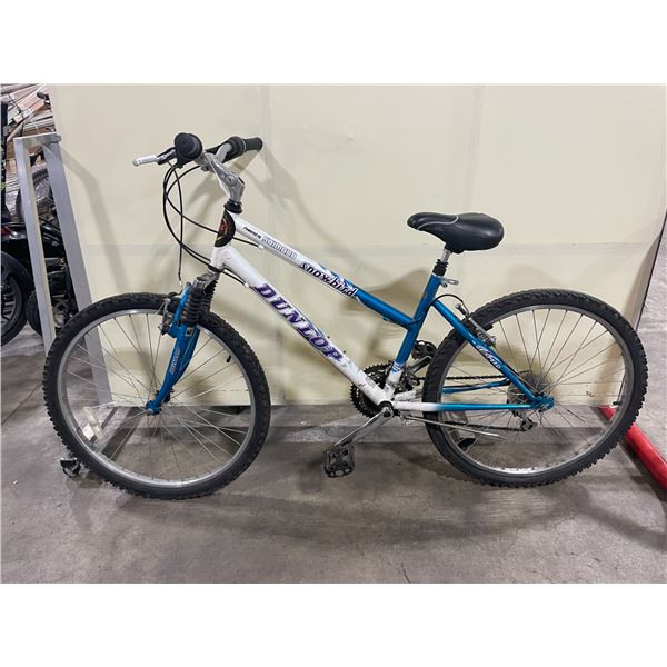 DUNLOP SNOWBIRD WHITE / BLUE 21 SPEED FRONT SUSPENSION MOUNTAIN BIKE