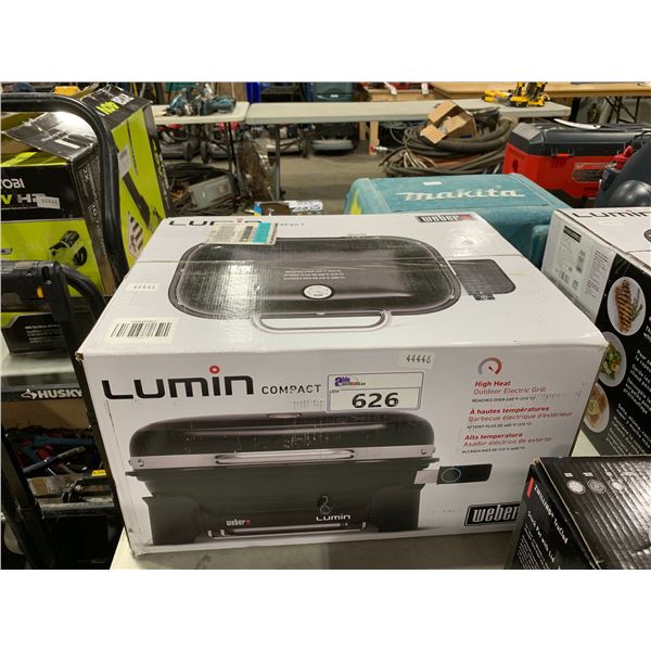 LUMIN COMPACT BLACK HIGH HEAT PORTABLE OUTDOOR ELECTRIC GRILL *IN BOX*