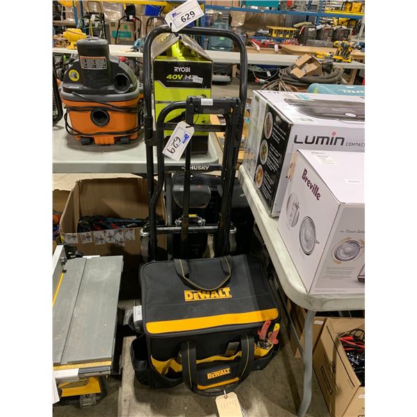 DEWALT MOBILE TOOLBOX WITH ASSORTED TOOL CONTENTS & HUSKY BLACK 4 WHEEL PLATFORM HAND TRUCK