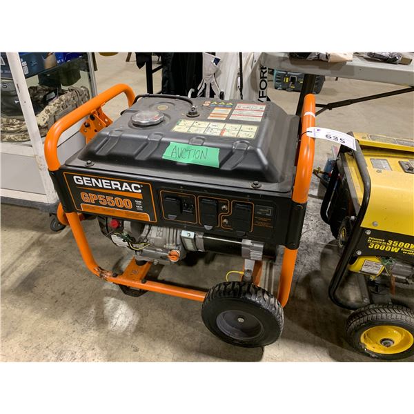 GENERAC GP5500 PORTABLE GAS OPERATED GENERATOR