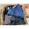 Image 2 : BOX OF ASSORTED PANTS, T SHIRTS, SOCKS, CAP & MISC. CLOTHES