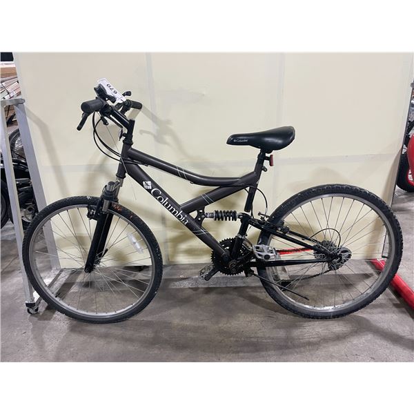 COLUMBIA GREY 21 SPEED FULL SUSPENSION MOUNTAIN BIKE *BRAKES DISCONNECTED*