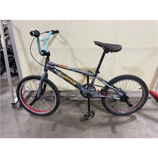 GREY NO NAME SINGLE SPEED BMX BIKE