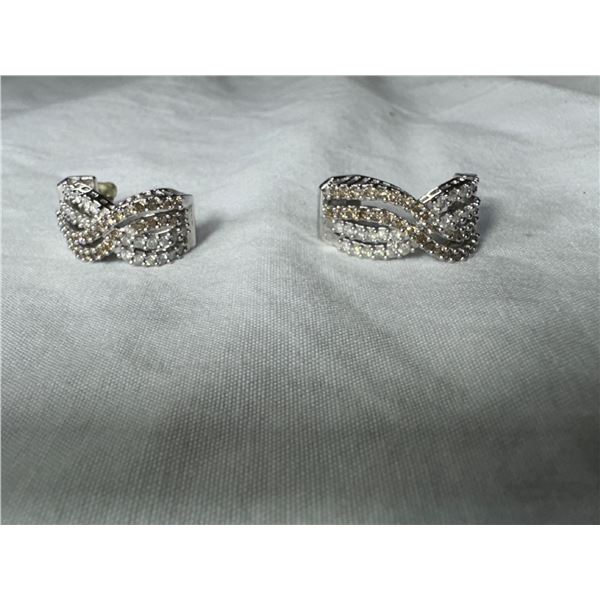 14KT WHITE GOLD NEAR COLOURLESS AND CHOCOLATE COLOUR DIAMOND EARRINGS 110 CHOCOLATE DIAMONDS