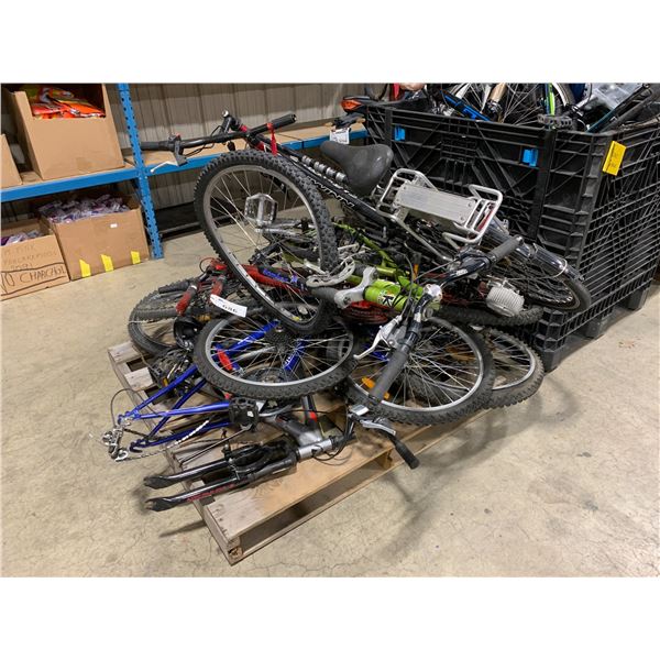 LARGE PALLET OF ASSORTED BIKE PARTS