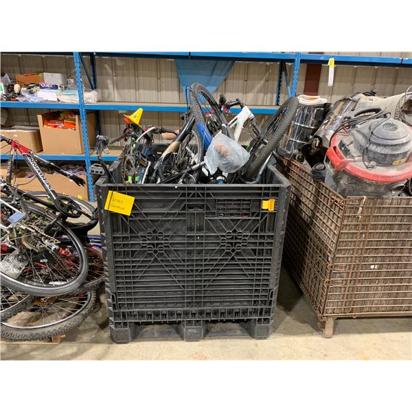 CRATE OF ASSORTED BIKE PARTS *CRATE NOT INCLUDED*