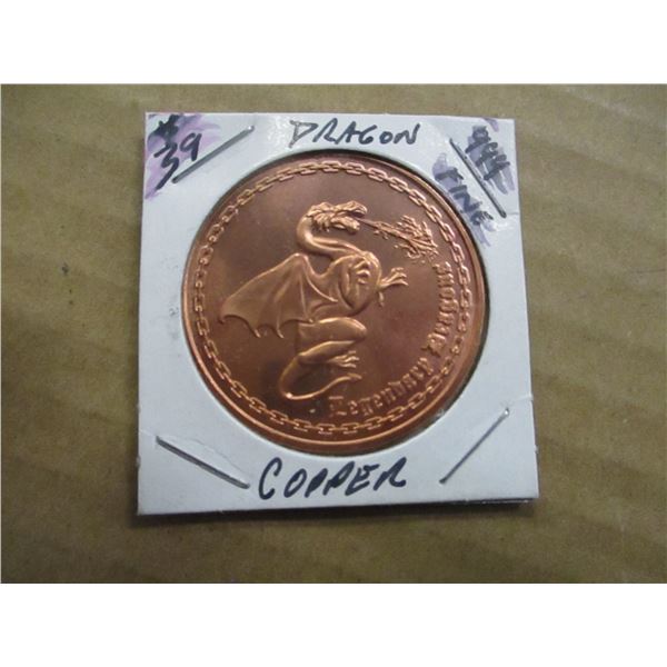 DRAGON 999 FINE COPPER COIN