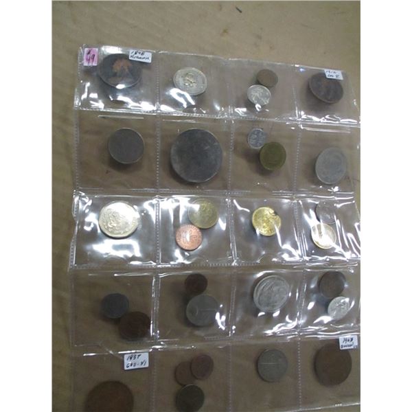 STOCK SHEET OF OVER 20 WORLD COLLECTIBLE COINS