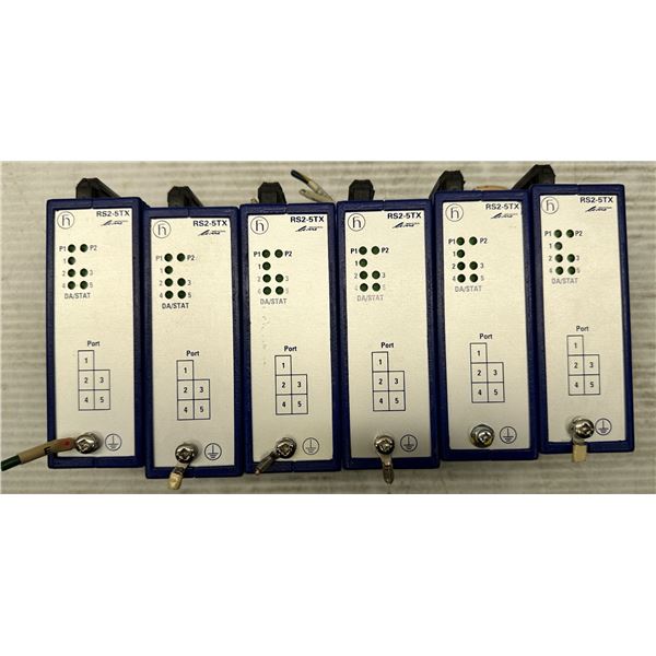 Lot of (6) Hirschmann #RS2-5TX Rail Switch Modules