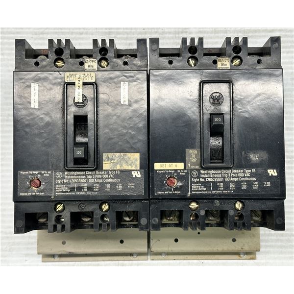 Lot of (2) Westinghouse Circuit Breakers