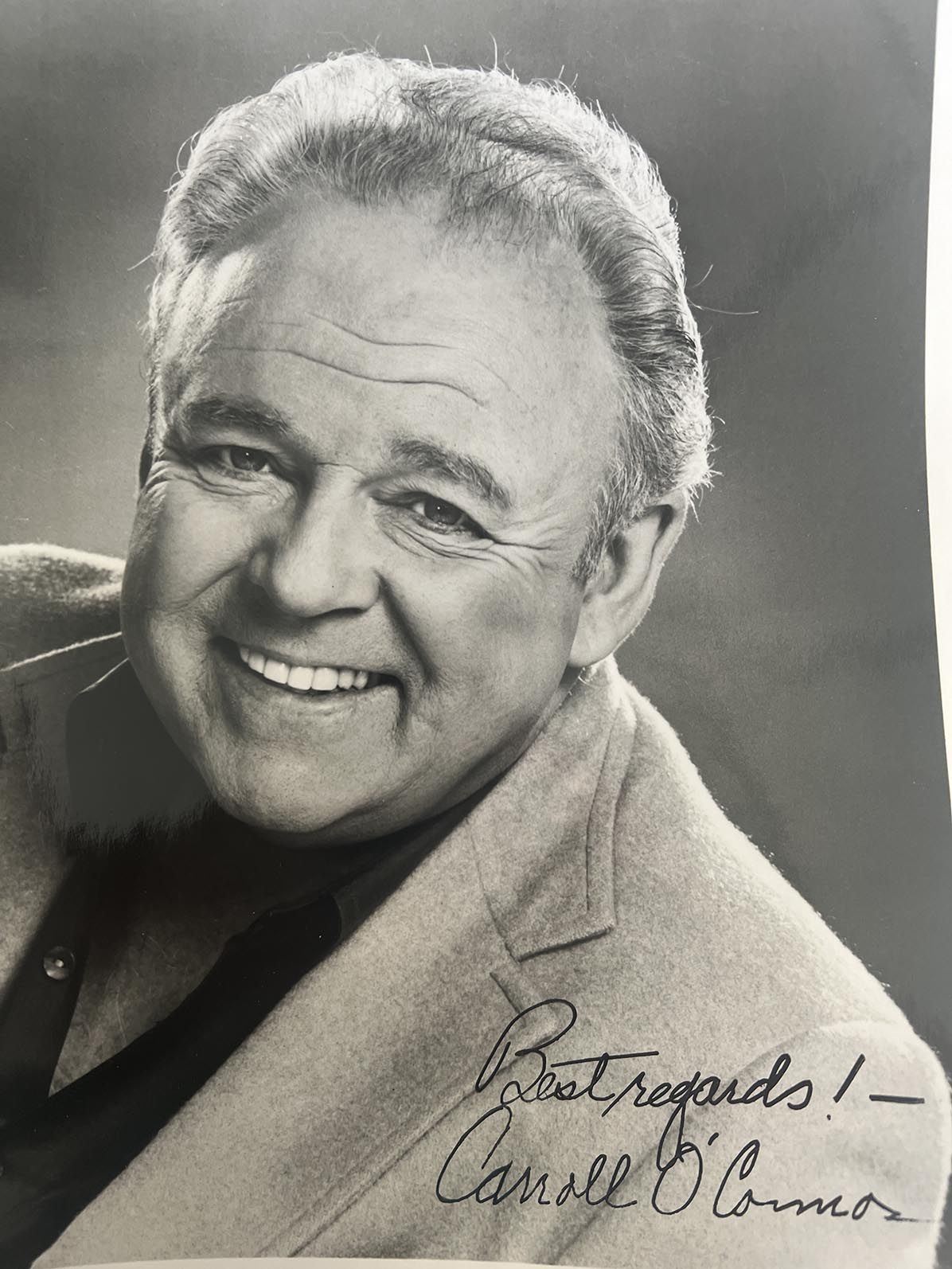Archie Bunker Carroll O'Connor signed photo. GFA Authenticated
