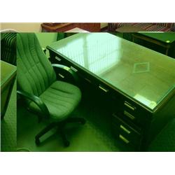 LOT - 1 OFFICE DESK, CHAIR & FILE CABINET