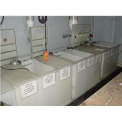 IMMERSION TIN LINE W/ HEATERS, BLOERS, 3-3 COMPARTMENT TANKS