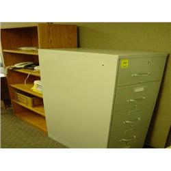 LOT - 1 BOOKCASE, 1 FILE CABINET, 1 DESK