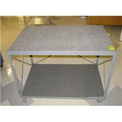 2 TIER METAL ROLLING WORK CART