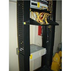 NETWORK RACK W/ APC & 12 PORT SWITCH