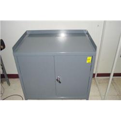 LOT - 1 WORKTABLE, 1 METAL CABINET