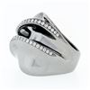 Image 6 : 18k Black Gold .56 ctw Large Wavy Round Diamond Modernist Cocktail Statement Rin