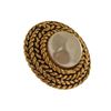Image 3 : Chanel Gold CC Pearl Braided Disc Earrings